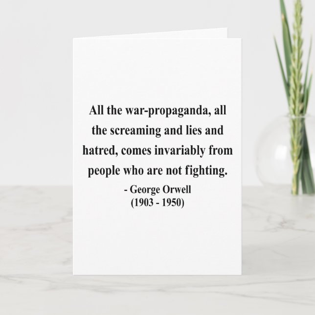 George Orwell Quote 6a Card (Front)