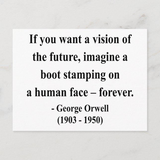 George Orwell Quote 9a Postcard (Front)