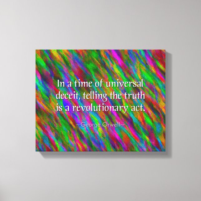 George Orwell Quote, Canvas Art Print (Front)