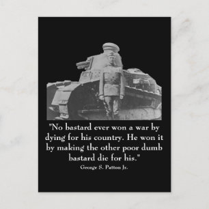 George Patton and Quote Postcard