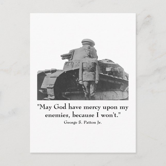 George Patton and Quote Postcard (Front)