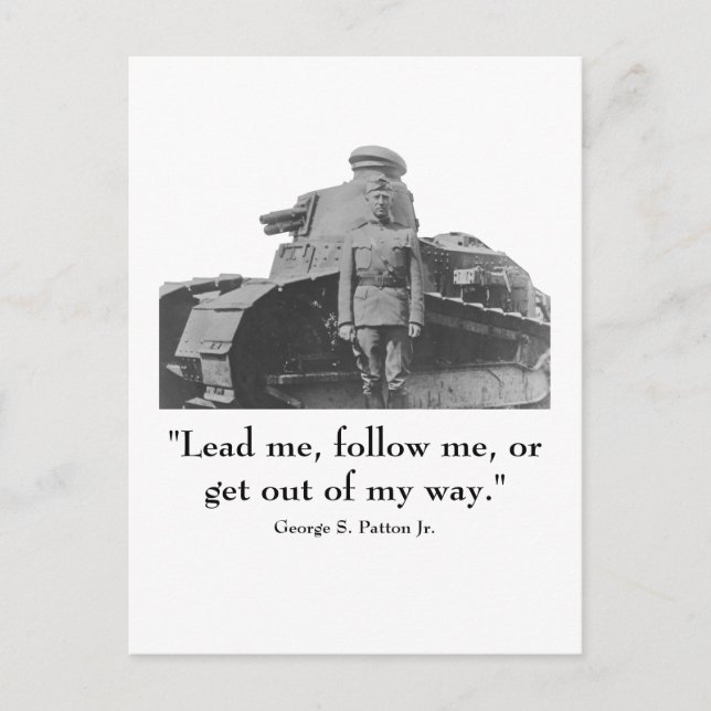 George Patton and Quote Postcard (Front)