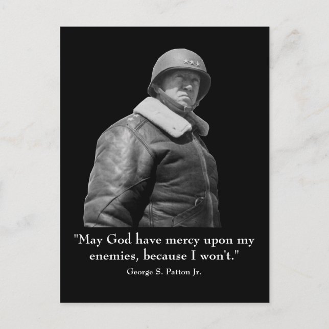 George Patton and Quote Postcard (Front)
