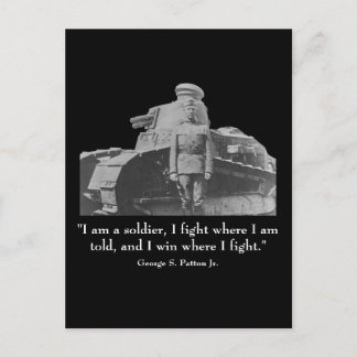George Patton and Quote Postcard
