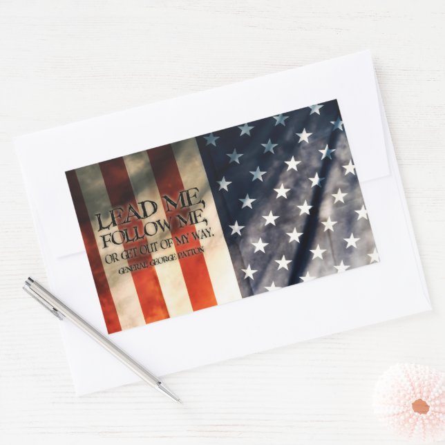 George Patton Inspirational Quote "My way" Rectangular Sticker (Envelope)