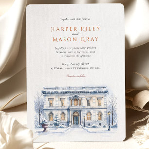George Peabody Library Winter Wedding Invitation