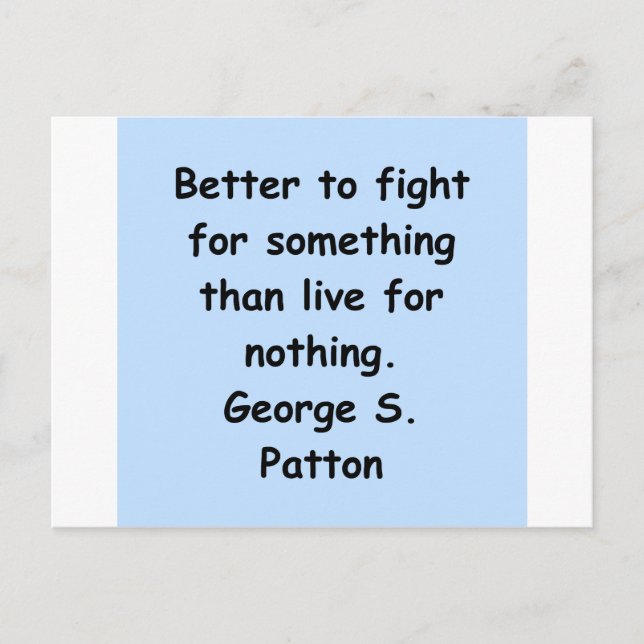George S Patton quota Postcard (Front)