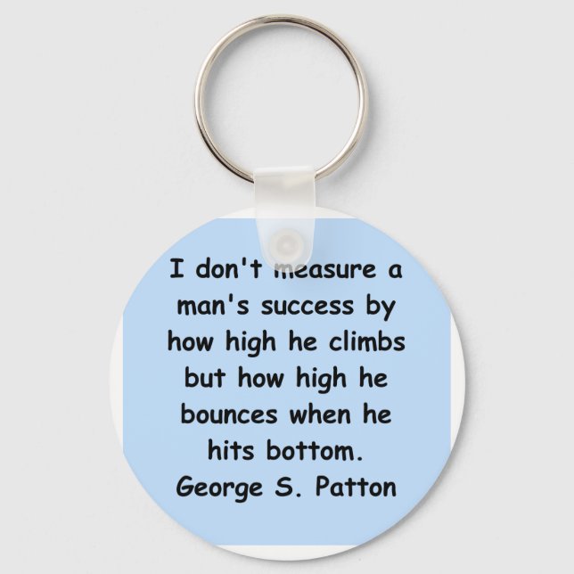 george s patton quote key ring (Front)
