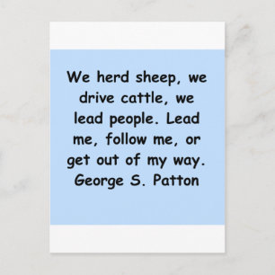 george s patton quote postcard