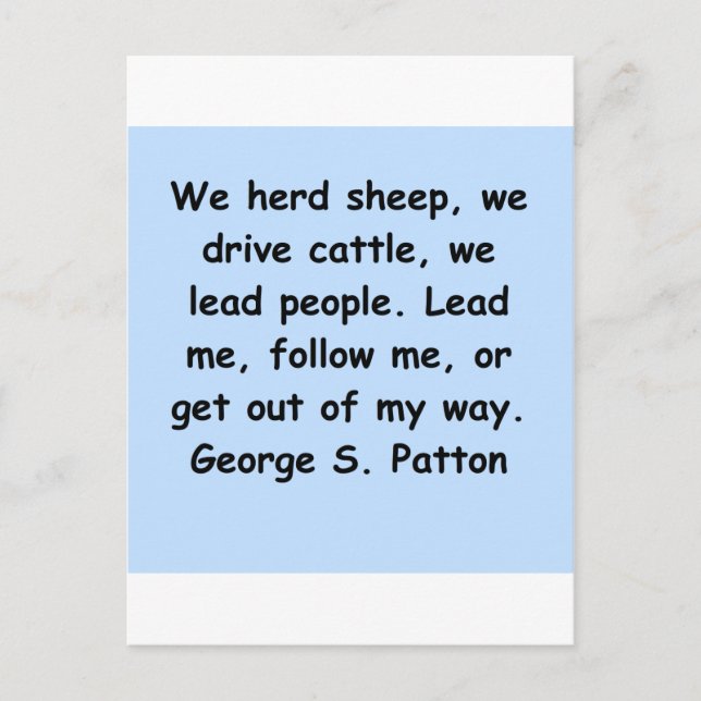 george s patton quote postcard (Front)