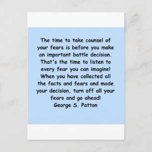 george s patton quote postcard