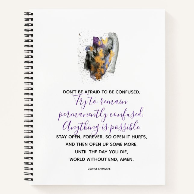 George Saunders quote  Notebook (Front)