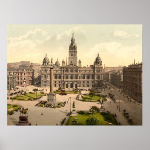 George Square, Glasgow, Scotland archival print