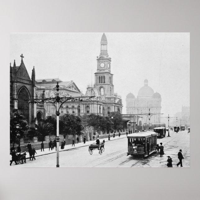 George St Sydney Australia c1898 Archival print (Front)