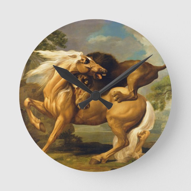 George Stubbs | A Lion Attacking a Horse, c.1762 ( Round Clock (Front)