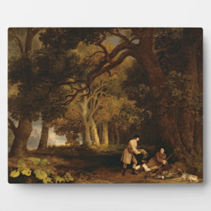 George Stubbs   A Repose After Shooting (oil on ca Plaque