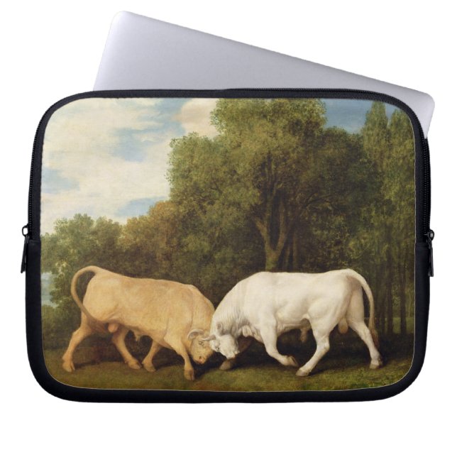George Stubbs | Bulls Fighting, 1786 (oil on panel Laptop Sleeve (Front)