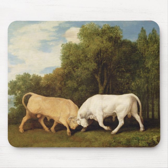 George Stubbs | Bulls Fighting, 1786 (oil on panel Mouse Mat (Front)