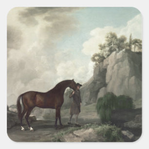George Stubbs   Cato' and Groom Square Sticker