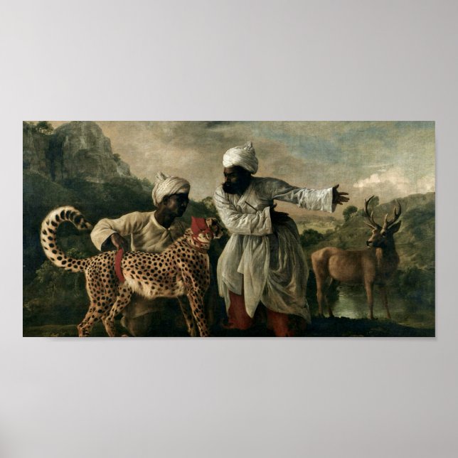 George Stubbs - Cheetah with two Indian servants Poster (Front)