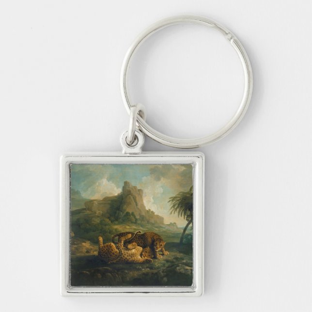 George Stubbs | Leopards at Play, c.1763-8 Key Ring (Front)