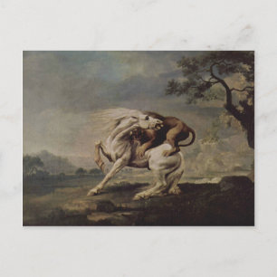George Stubbs- Lion Attacking a Horse Postcard