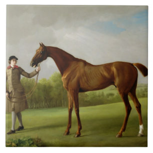 George Stubbs   Lustre, held by a Groom, c.1760-62 Tile