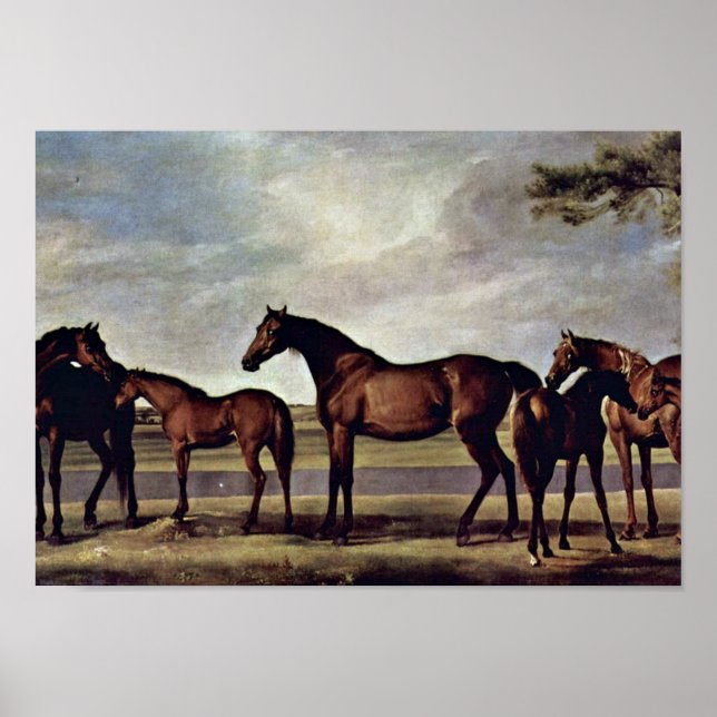 George Stubbs - Mares before an impending storm Poster (Front)
