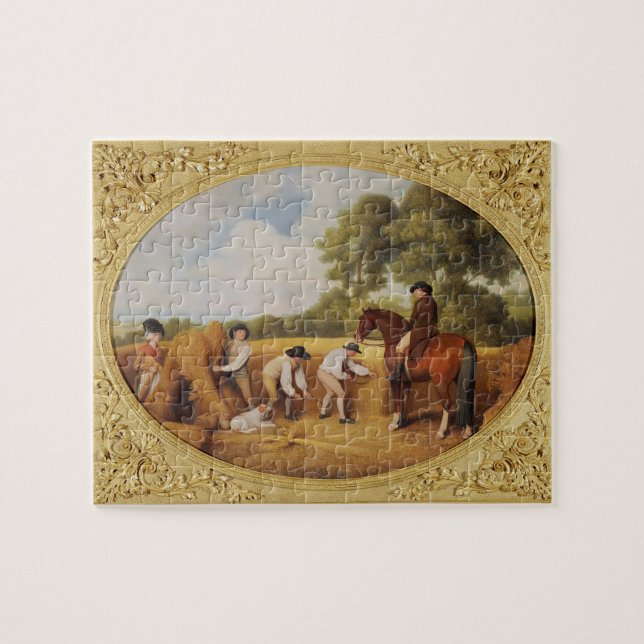George Stubbs | Reapers, 1795 (enamel on biscuit e Jigsaw Puzzle (Horizontal)