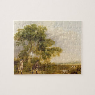 George Stubbs   Two Gentlemen Shooting (oil on can Jigsaw Puzzle