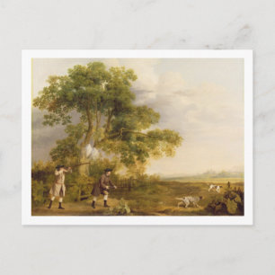George Stubbs   Two Gentlemen Shooting (oil on can Postcard