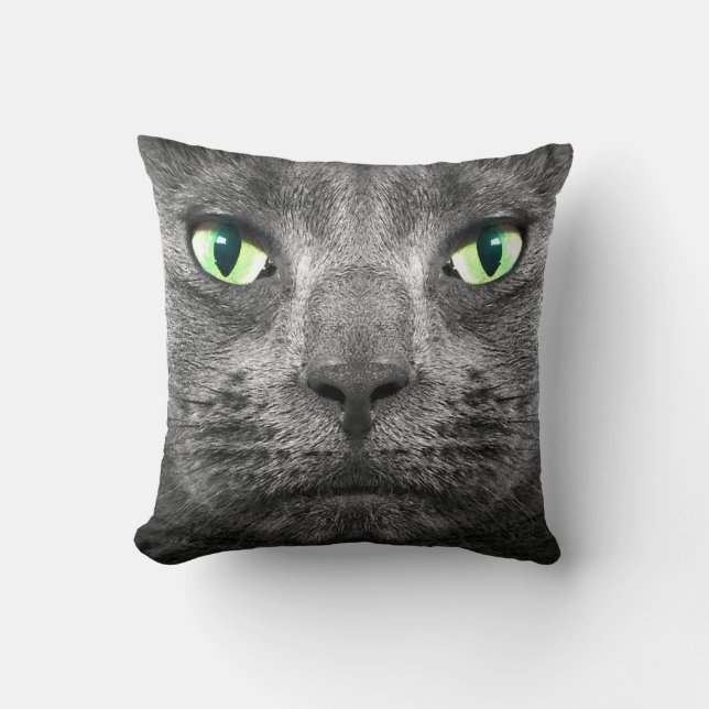 George super-real grey cat cushion (Front)