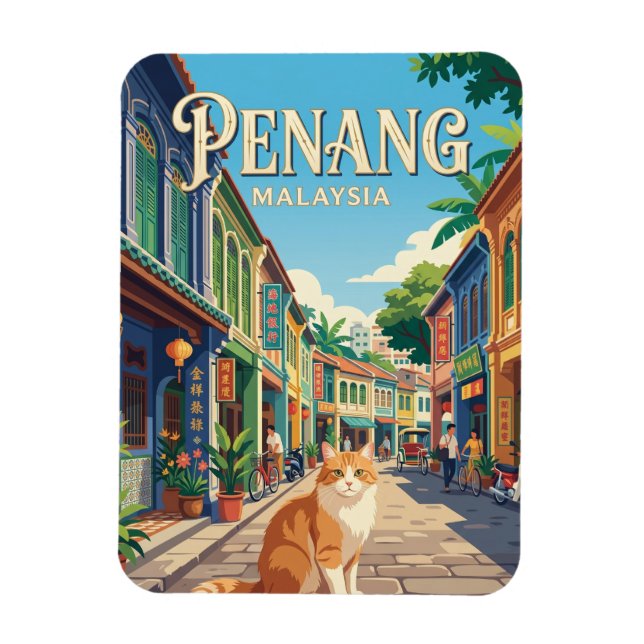 George Town Malaysia Magnet (Vertical)