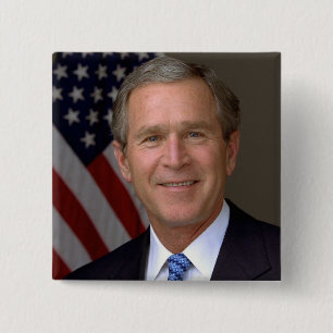George W Bush 15 Cm Square Badge