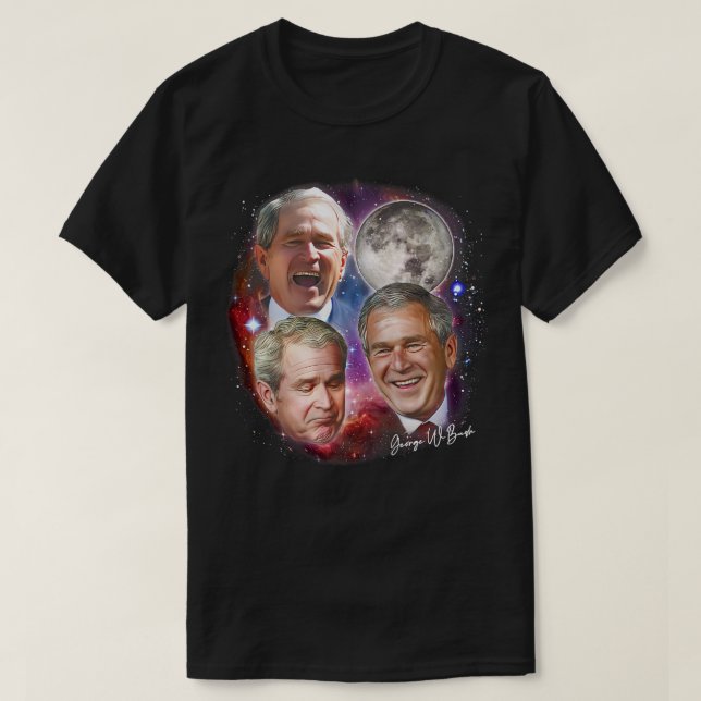 George W Bush 90s Style Aesthetic T-Shirt (Design Front)