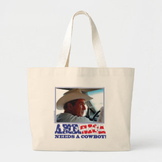 George W Bush - America Needs a Cowboy Large Tote Bag