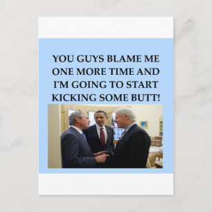 george w bush anti obama joke postcard
