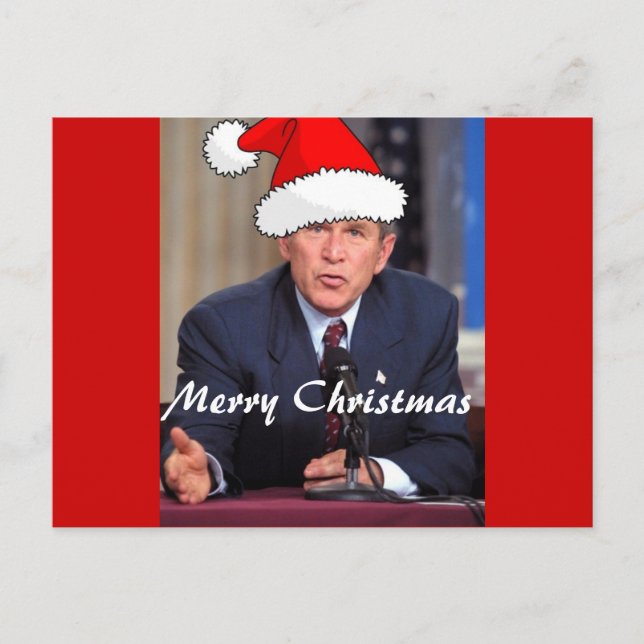 George W. Bush Christmas Humour Holiday Postcard (Front)