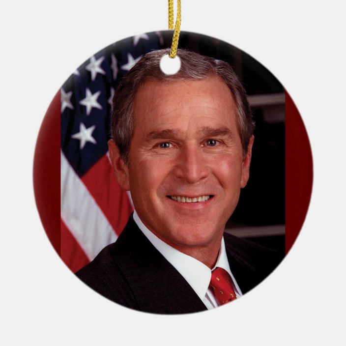 W Bush Christmas Ornament Zazzle.co.uk