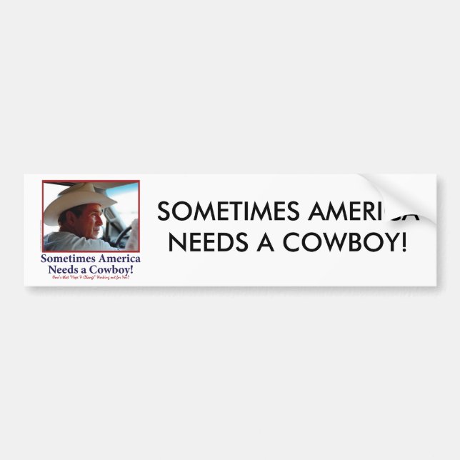 George W Bush in Cowboy Hat Bumper Sticker (Front)