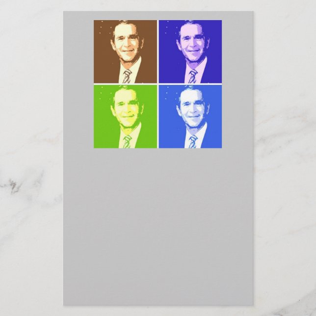 George W Bush Pop Art Stationery (Front)