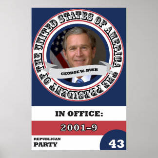 George W. Bush Presidential History Retro Poster