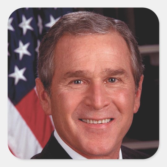 George W Bush Presidential Portrait Square Sticker | Zazzle.co.uk