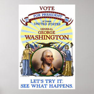 George Washington 1789 Election Poster (White)