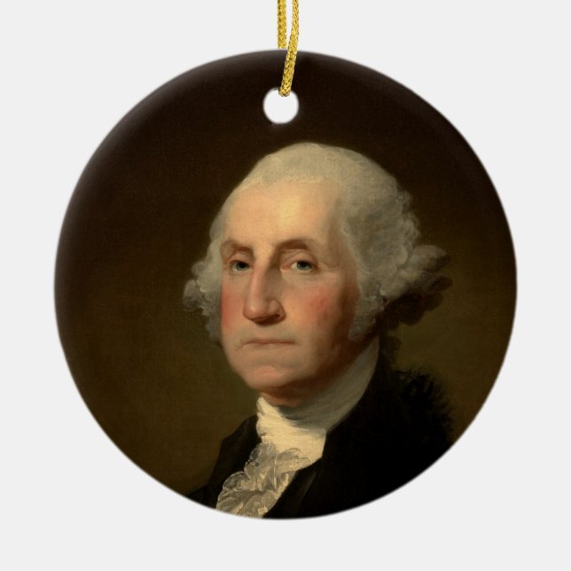 George Washington 1st American President by Stuart Ceramic Tree Decoration (Front)