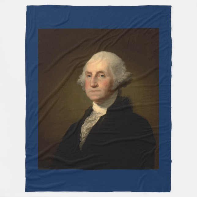 George Washington 1st American President by Stuart Fleece Blanket (Front)