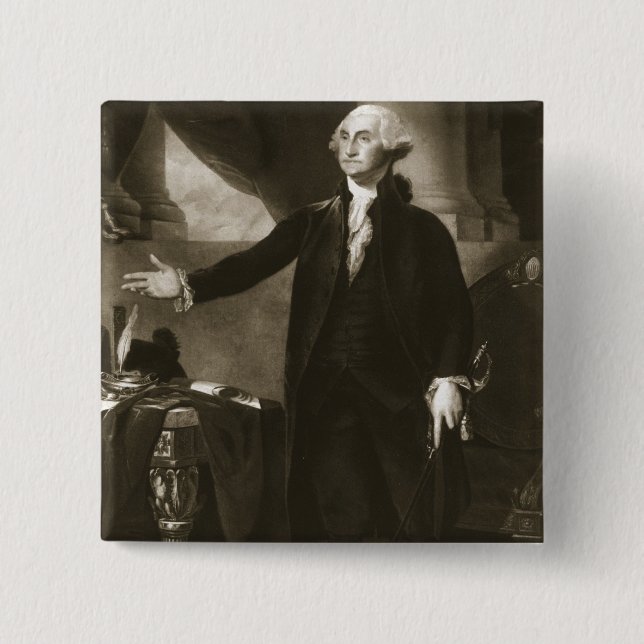 George Washington, 1st President of the United Sta 15 Cm Square Badge (Front)