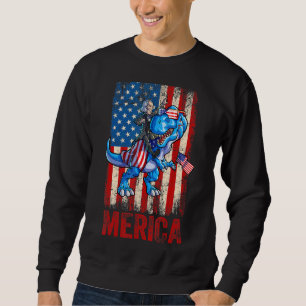 George Washington 4th Of July Dino Boys Men Americ Sweatshirt