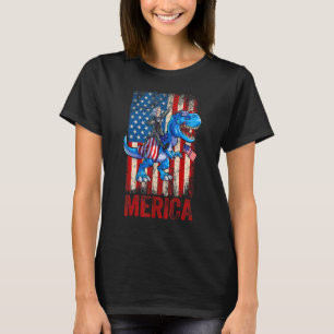 George Washington 4th Of July Dino Boys Men Americ T-Shirt