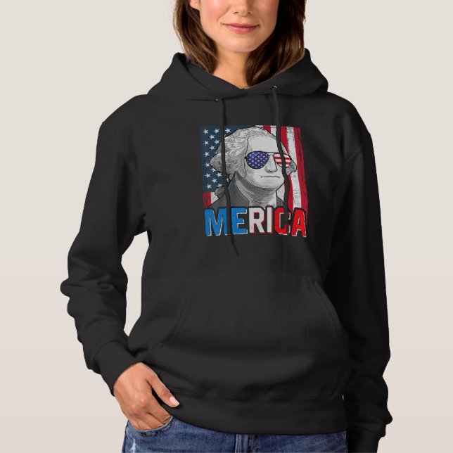 George Washington 4th Of July Merica Men Women Ame Hoodie (Front)